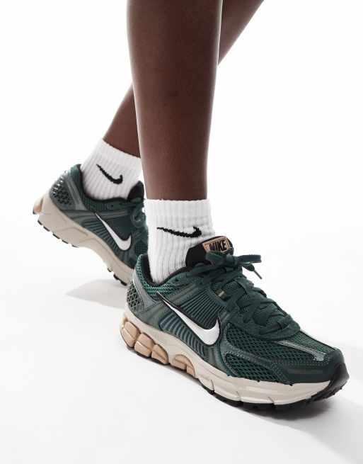 Nike Zoom Vomero 5 trainers in dark green and silver