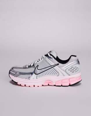Nike Zoom Vomero 5 trainers in metallic silver and pink