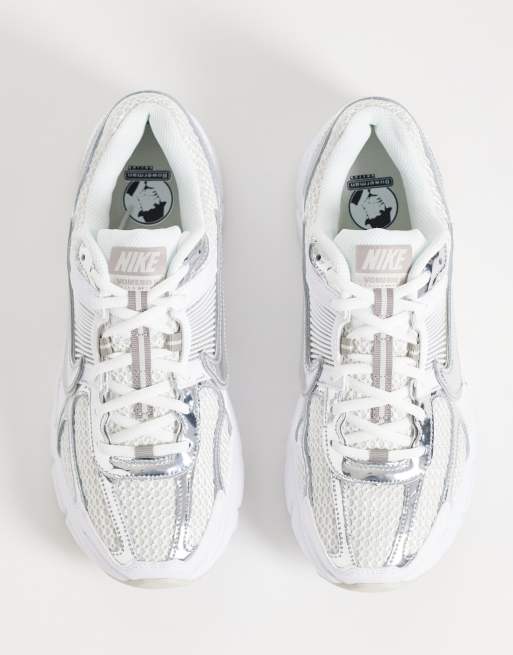 Nike Zoom Vomero 5 trainers in white & silver chrome, 3 of 5