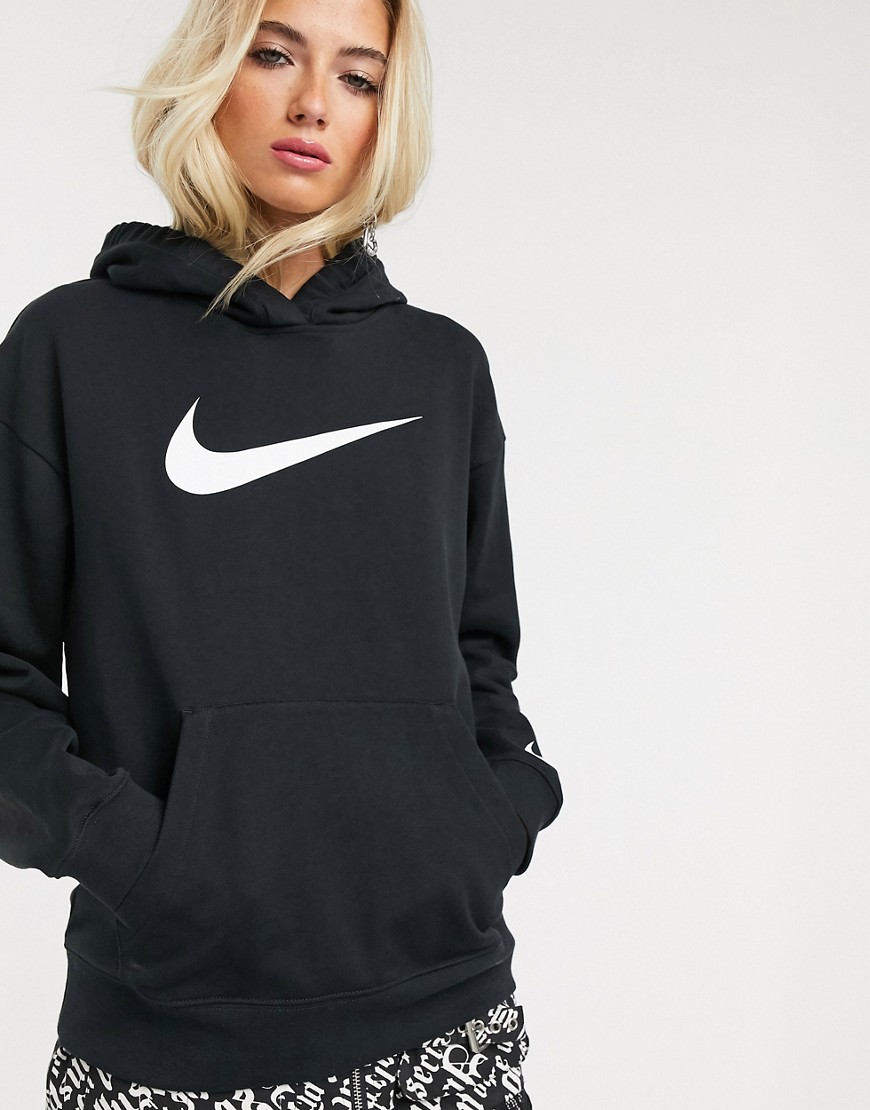 Nike - Zwarte oversized hoodie met drie logo's