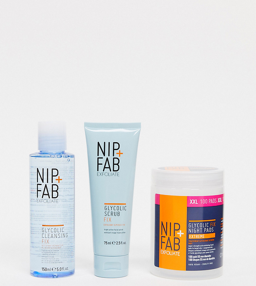 NIP+FAB Glycolic Exfoliate Extreme 3 Step Regime Set (SAVE 42%)-No colour