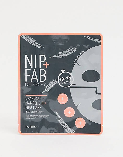 NIP+FAB - Sheetmasker met houtskool en amandelzuur