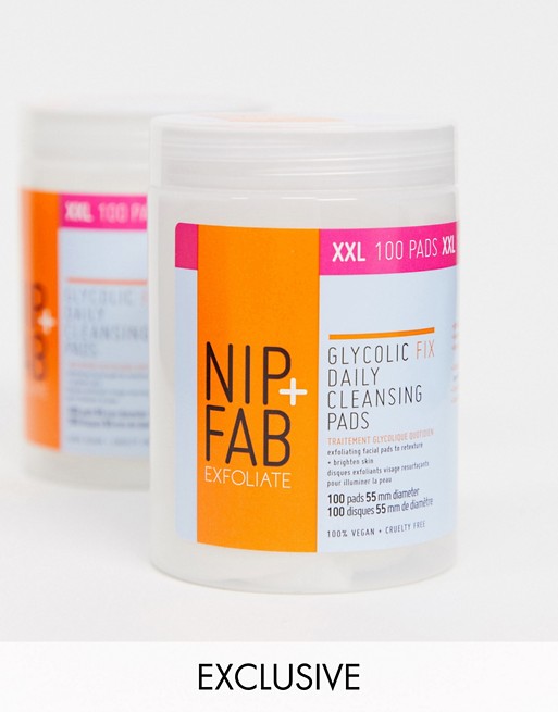 NIP+FAB X ASOS Exclusive Glycolic Fix Daily Cleansing Pads Duo - SAVE 50%