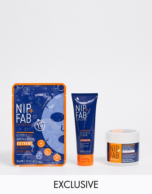 NIP+FAB X ASOS Exclusive Glycolic Glow Night Kit SAVE 40%