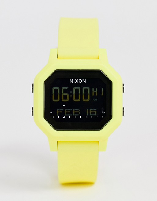 Nixon A1210 Siren silcone digital watch in citrus