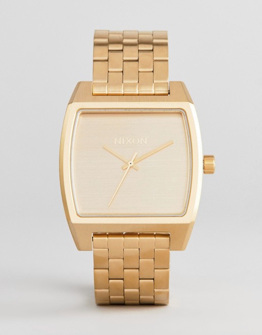 Nixon A1245 Time Tracker Bracelet Watch In Gold
