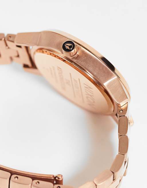 Nixon Kensington Horloge in ros goud ASOS