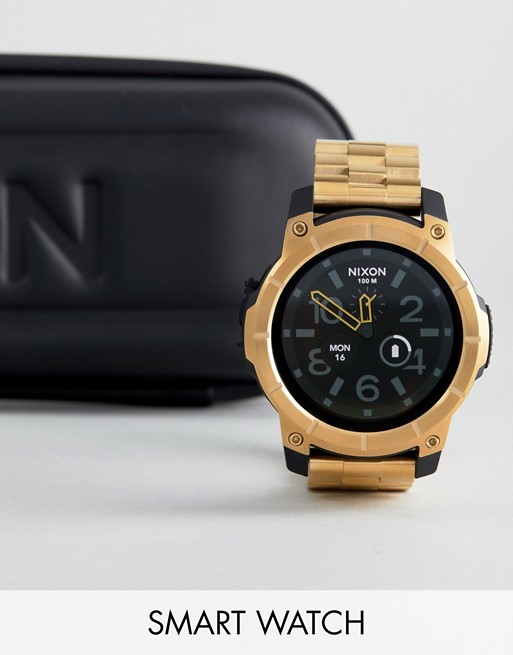Nixon Mission SS Bracelet Smart Watch In Gold