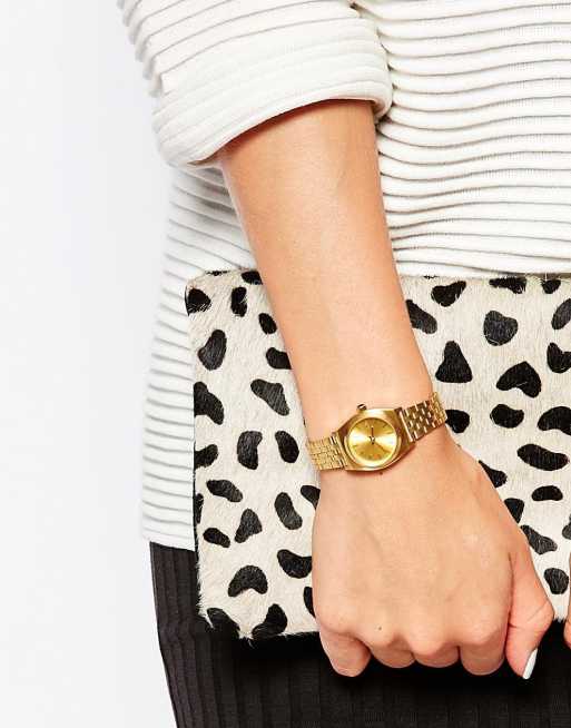 Nixon Small Time Teller Montre en or ASOS