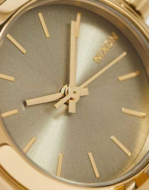 Nixon Small Time Teller watch In vintage gold and silver ASOS