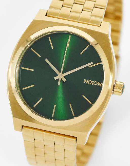 Nixon - Time Teller - Orologio color oro e verde 
