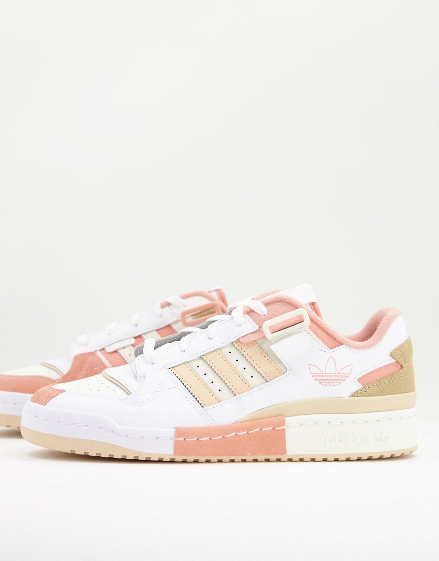 фото Низкие кроссовки белого цвета с розовыми вставками adidas originals forum-белый
