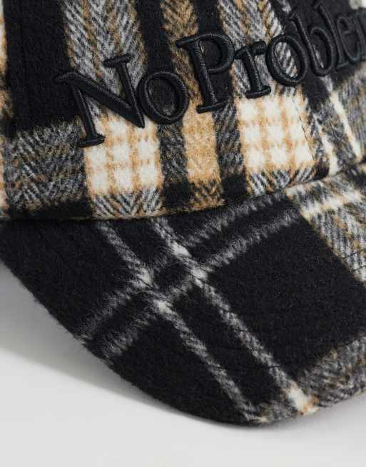 No Problemo 100% cotton logo cap in blue check, 2 of 3