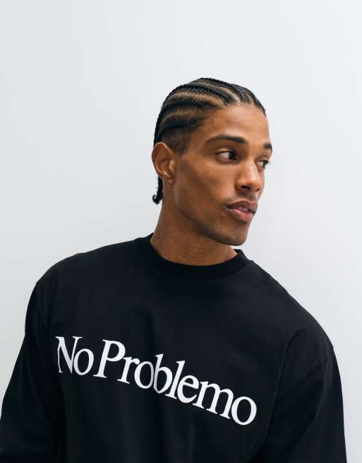 No Problemo 100% cotton long sleeve t-shirt with large front logo in black, 5 of 5