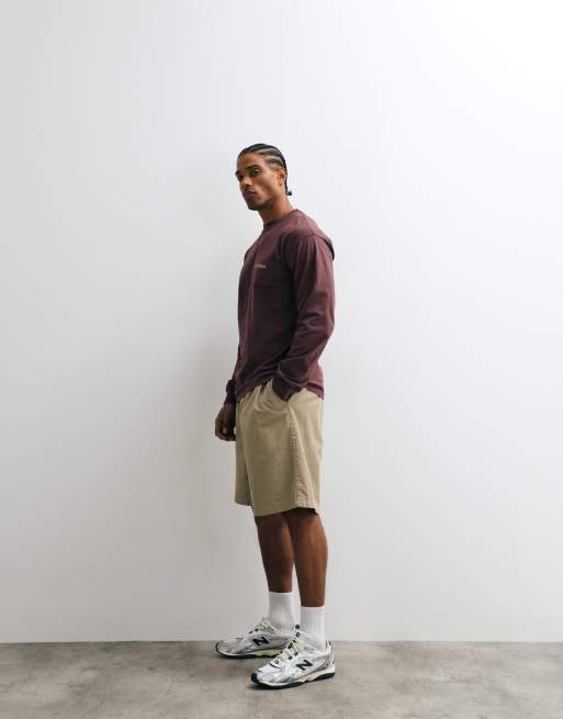 No Problemo 100% cotton mini logo long sleeve t-shirt in brown, 4 of 5