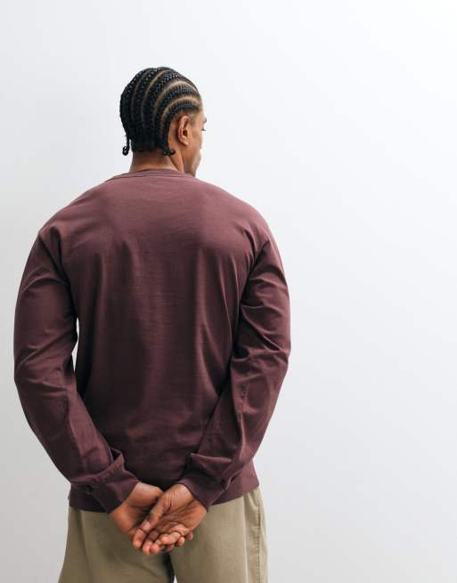 No Problemo 100% cotton mini logo long sleeve t-shirt in brown, 5 of 5
