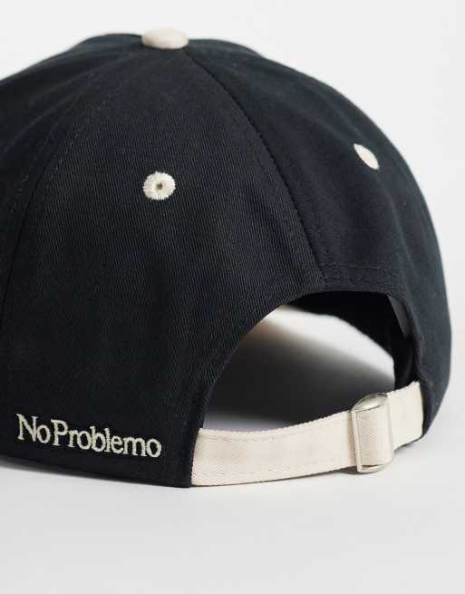 No Problemo 100% cotton NYP cap with contrast peak in black, 3 of 3