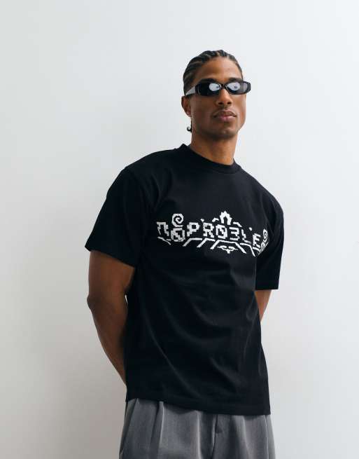 No Problemo 100% cotton t-shirt 'No Carpeto' back print t-shirt in black, 2 of 5