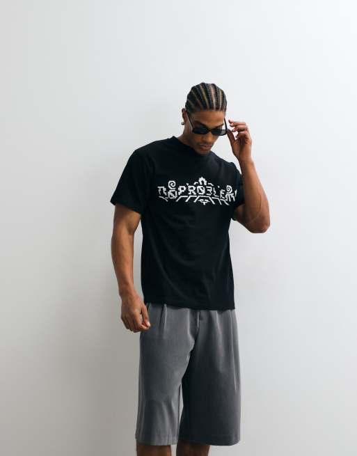 No Problemo 100% cotton t-shirt 'No Carpeto' back print t-shirt in black, 5 of 5