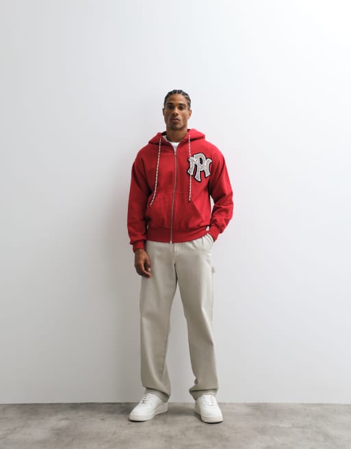 No Problemo 100% cotton zip through varsity style hoodie with large NYP logo in red, 5 of 5