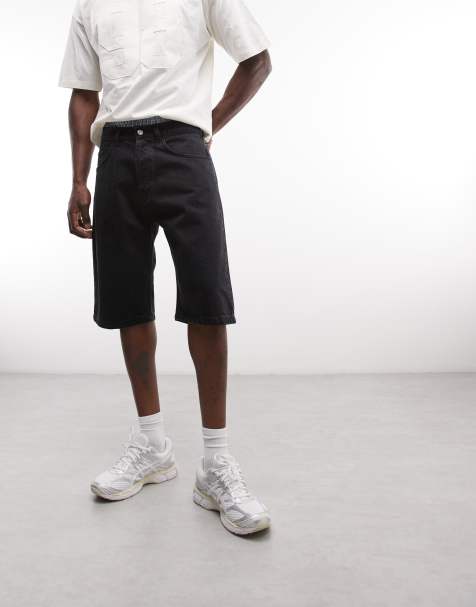 No Problemo bagi denim shorts in black - view 1