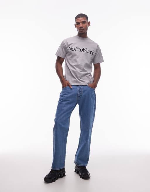 No Problemo bagi jean in blue wash