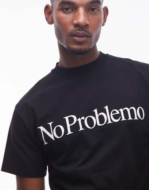 No Problemo – Baumwoll-T-Shirt in Schwarz mit Logo, 5 von 5
