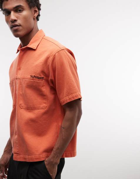 No Problemo - Camisa vaquera naranja de estilo worker - view 1