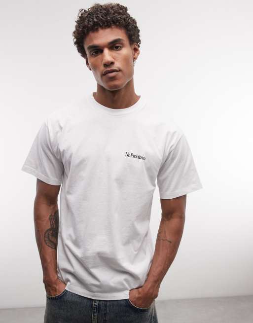 No Problemo - Camiseta blanca con estampado "Trip Advisor" y logo en la espalda 100% de algodón, 4 de 5