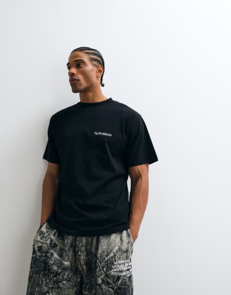 No Problemo - Camiseta negra con logo pequeño de 100% algodón - view 1
