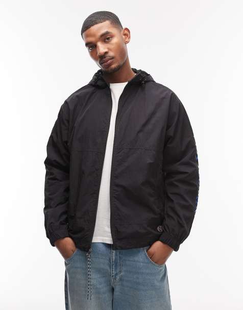 No Problemo contrast nylon jacket in black - view 1