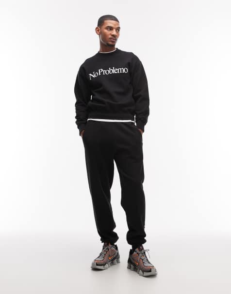 No Problemo – Czarny zestaw z logo: bluza i joggersy - view 1