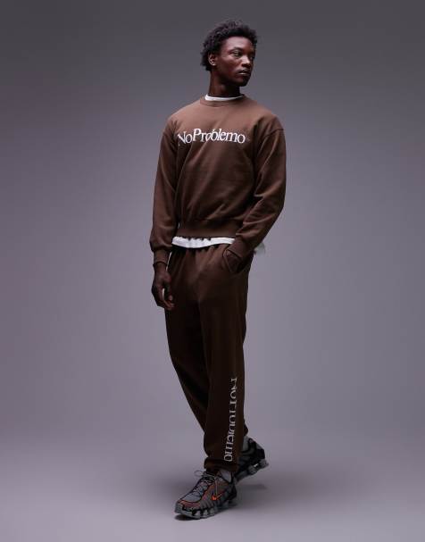 No Problemo - Ensemble avec sweat à logo et pantalon de jogging - Marron - view 1