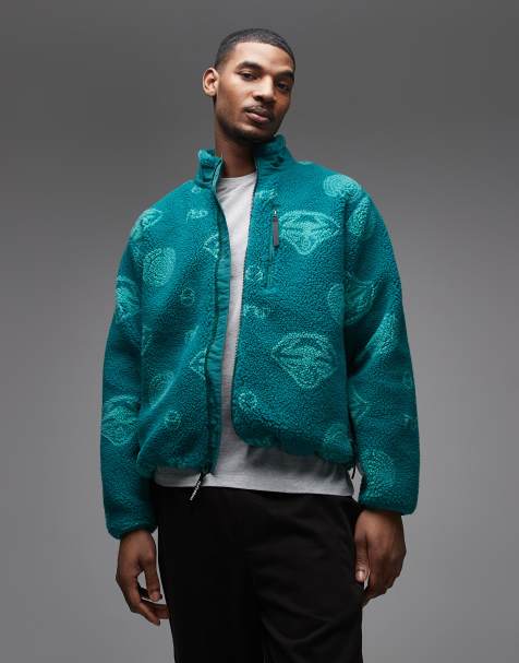 No Problemo - Fleece met ruimteprint en dubbele rits in aqua - view 1