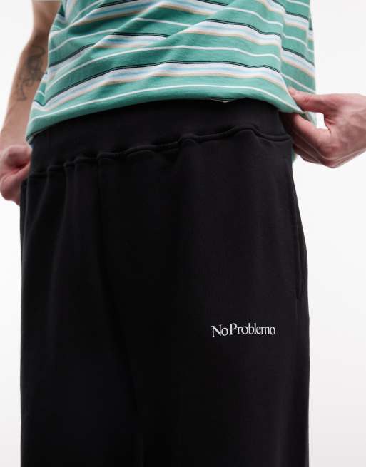 No Problemo – Gerade geschnittene Jogginghose aus 100% Baumwolle in Schwarz mit Logo und Kordelzugbund, 4 von 5