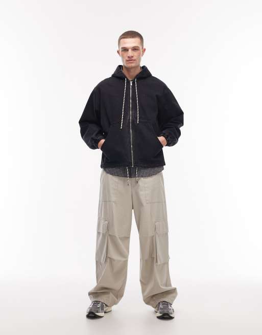 No Problemo - Giacca di jeans lavaggio nero con zip, 2 di 5