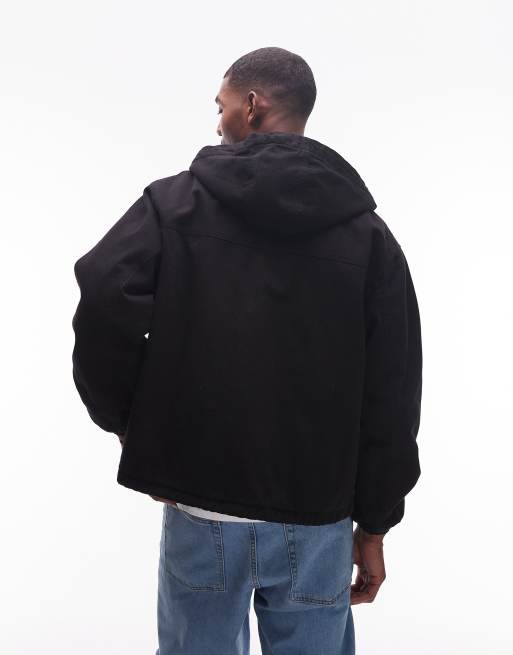 No Problemo - Giacca nera in cotone con cappuccio e zip, 3 di 5
