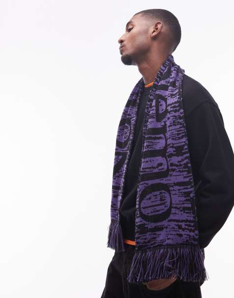 No Problemo glitch logo scarf in purple - view 1