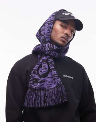No Problemo Glitch Logo Scarf In Purple