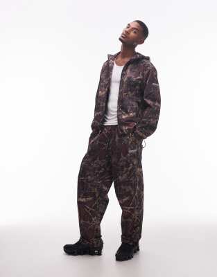 No Problemo No Problemo glitch nylon trouser co-ord in dark real tree camo print-Multi
