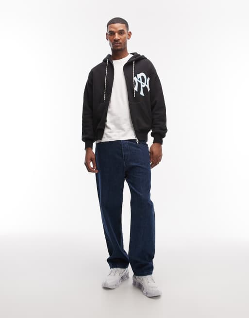 No Problemo - Hoodie met logo en rits in zwart, deel van co-ord set, 3 van 5