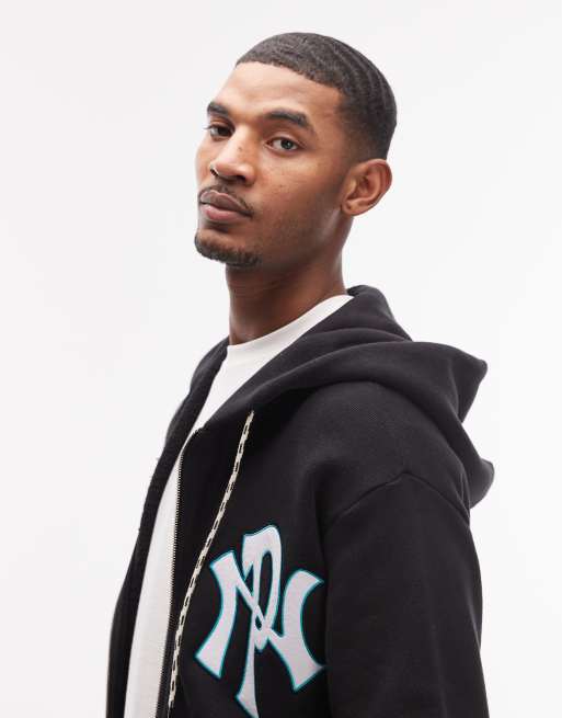 No Problemo - Hoodie met logo en rits in zwart, deel van co-ord set, 4 van 5