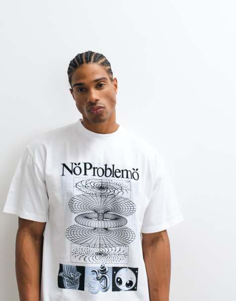 No Problemo - Hvid T-shirt i 100% bomuld med print bagpå - view 1