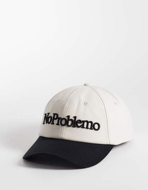 No Problemo – Kappe aus 100% Baumwolle mit Logo und farblich abgesetztem Schirm in Weiß und Schwarz - view 1
