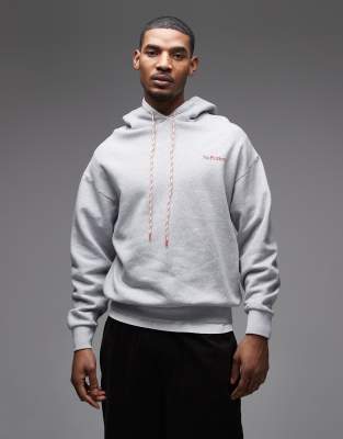 Kapuzenpullover in Sportgrau mit kleinem Logo Grau 71-79 CM