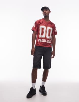 No Problemo Large Motif Sports Top In Brown