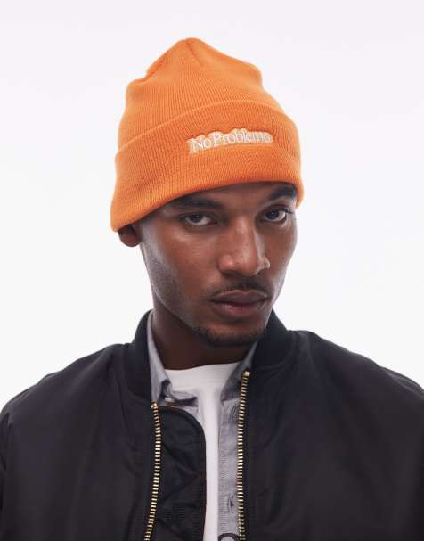 No Problemo logo beanie in orange - view 1