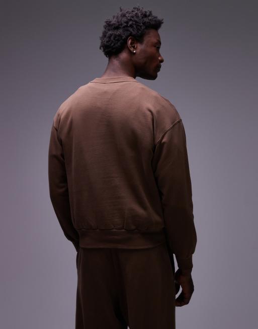 No Problemo logo cotton sweatshirt in chocolate brown | ASOS