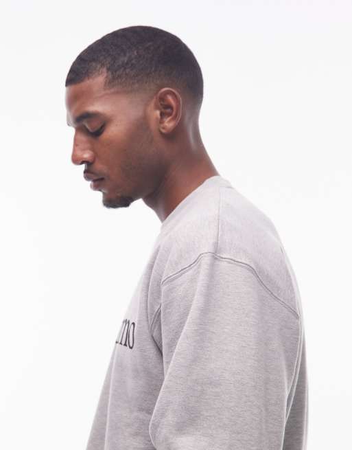 No Problemo logo cotton sweatshirt in grey marl, 4 of 5