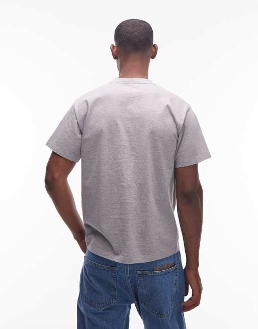 No Problemo logo cotton t-shirt in grey marl, 4 of 5